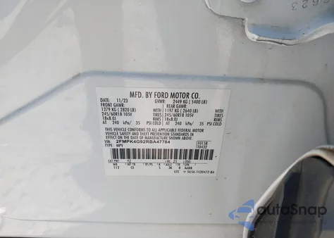 2024 Ford Edge Se из США, поврежденный, VIN 2FMPK4G92RBA47784